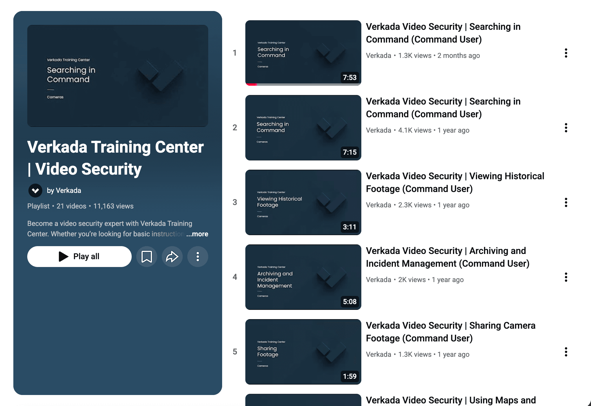 training center playlist