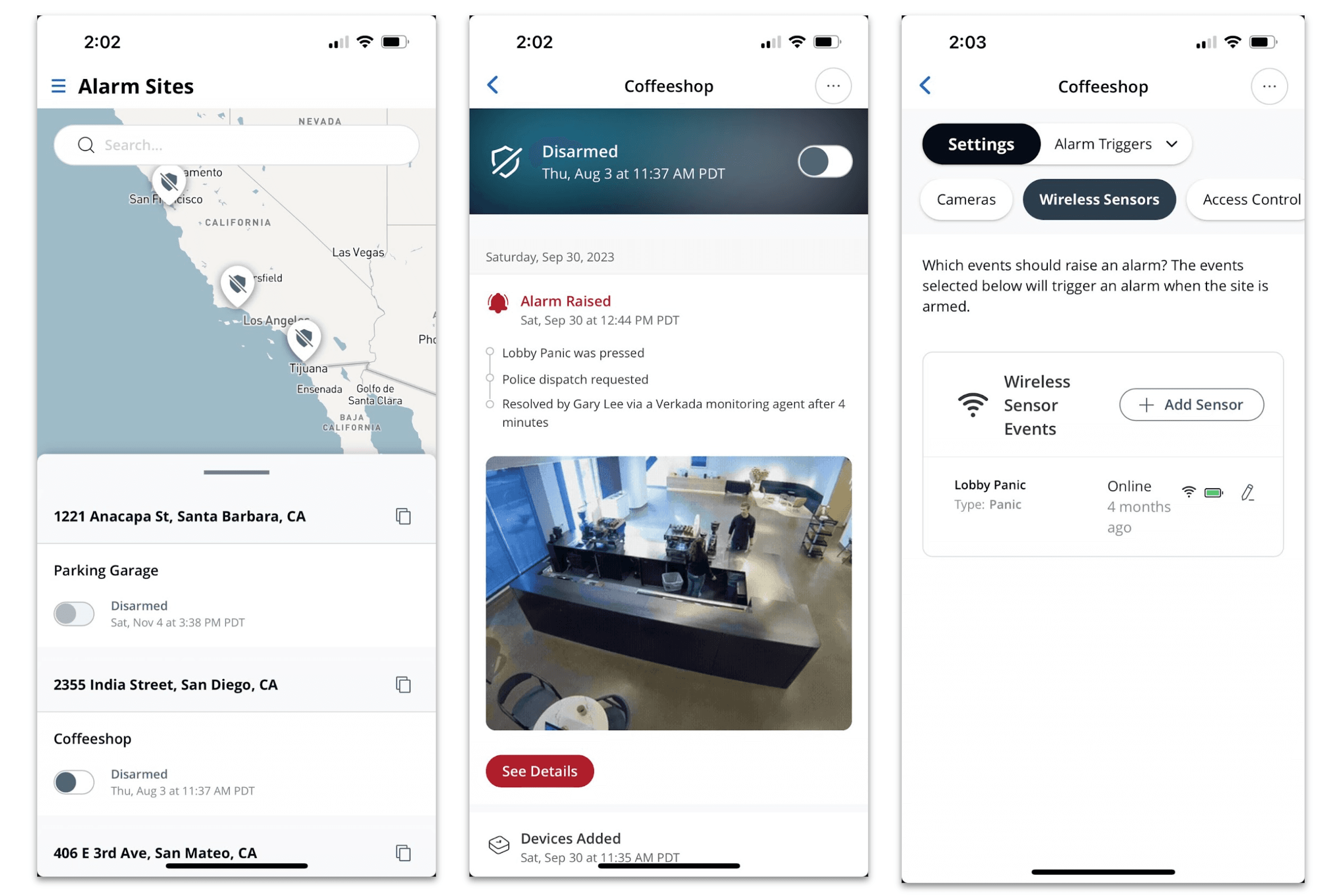Alarms mobile screenshots