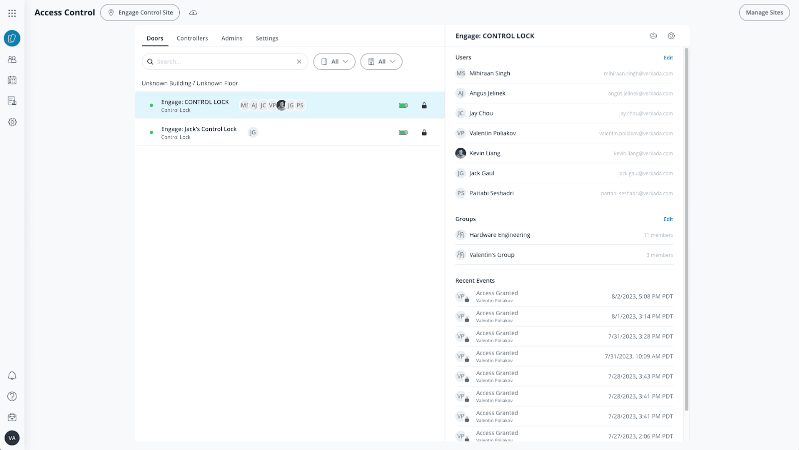 Schlage Control Series Command Screenshot
