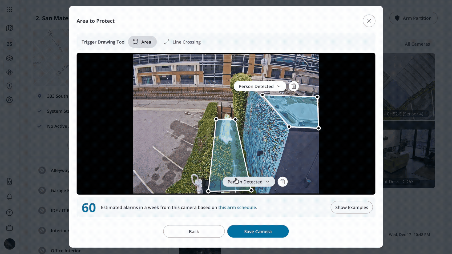 alarms camera trigger gif line crossing person detection