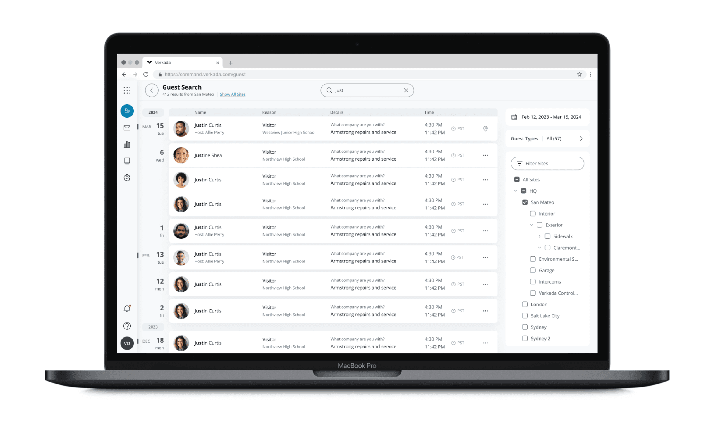 Guest search screenshot