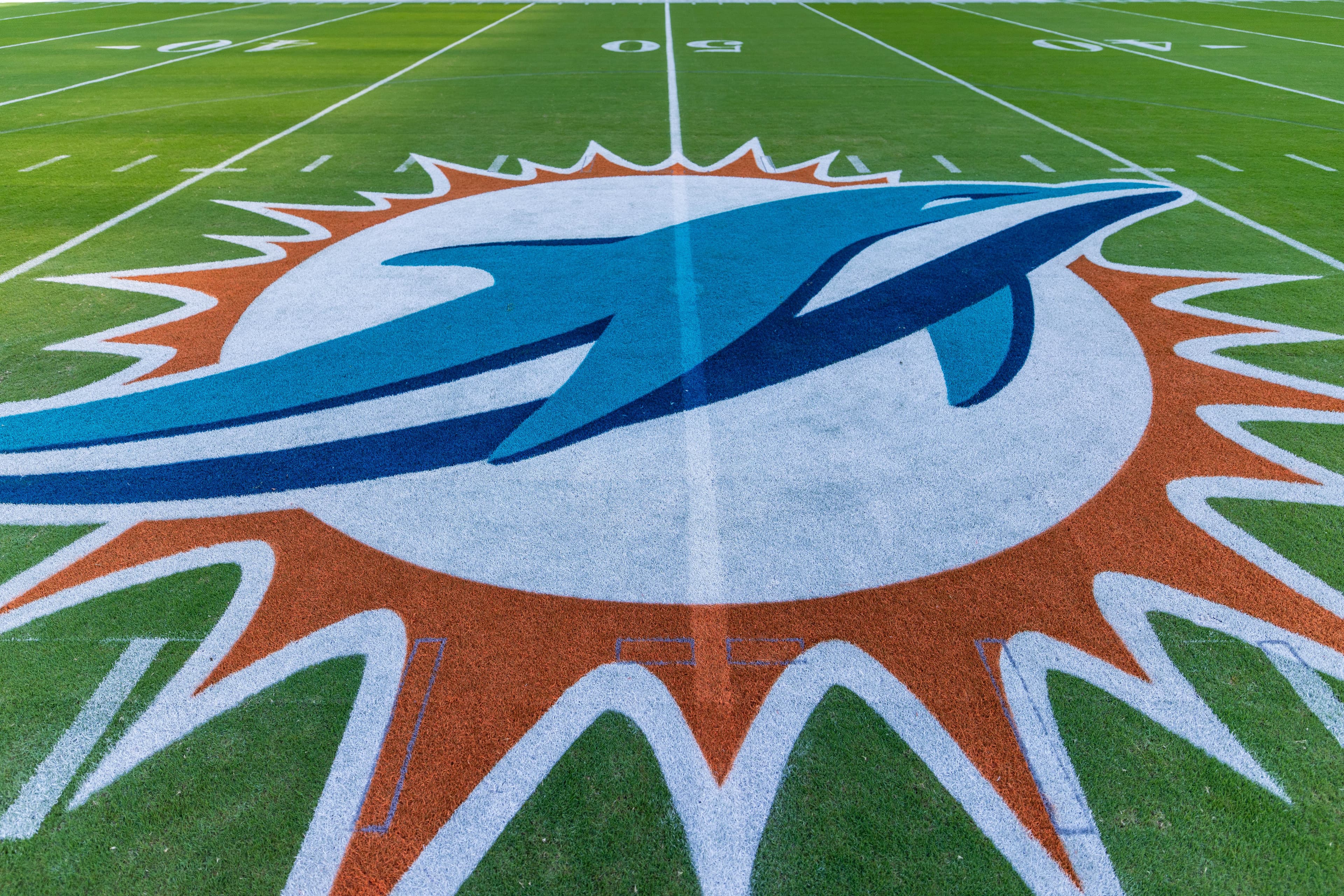 dolphins logo on field