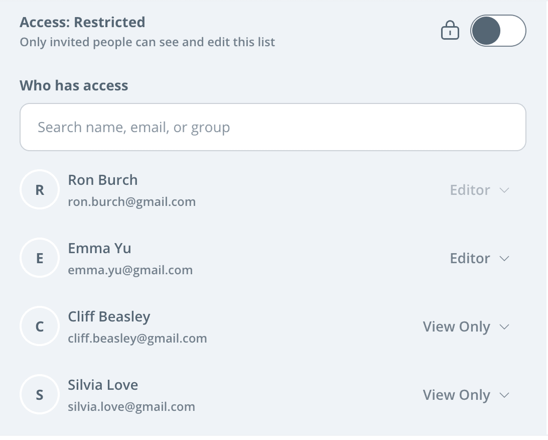 Figure 2: assigning individual user access