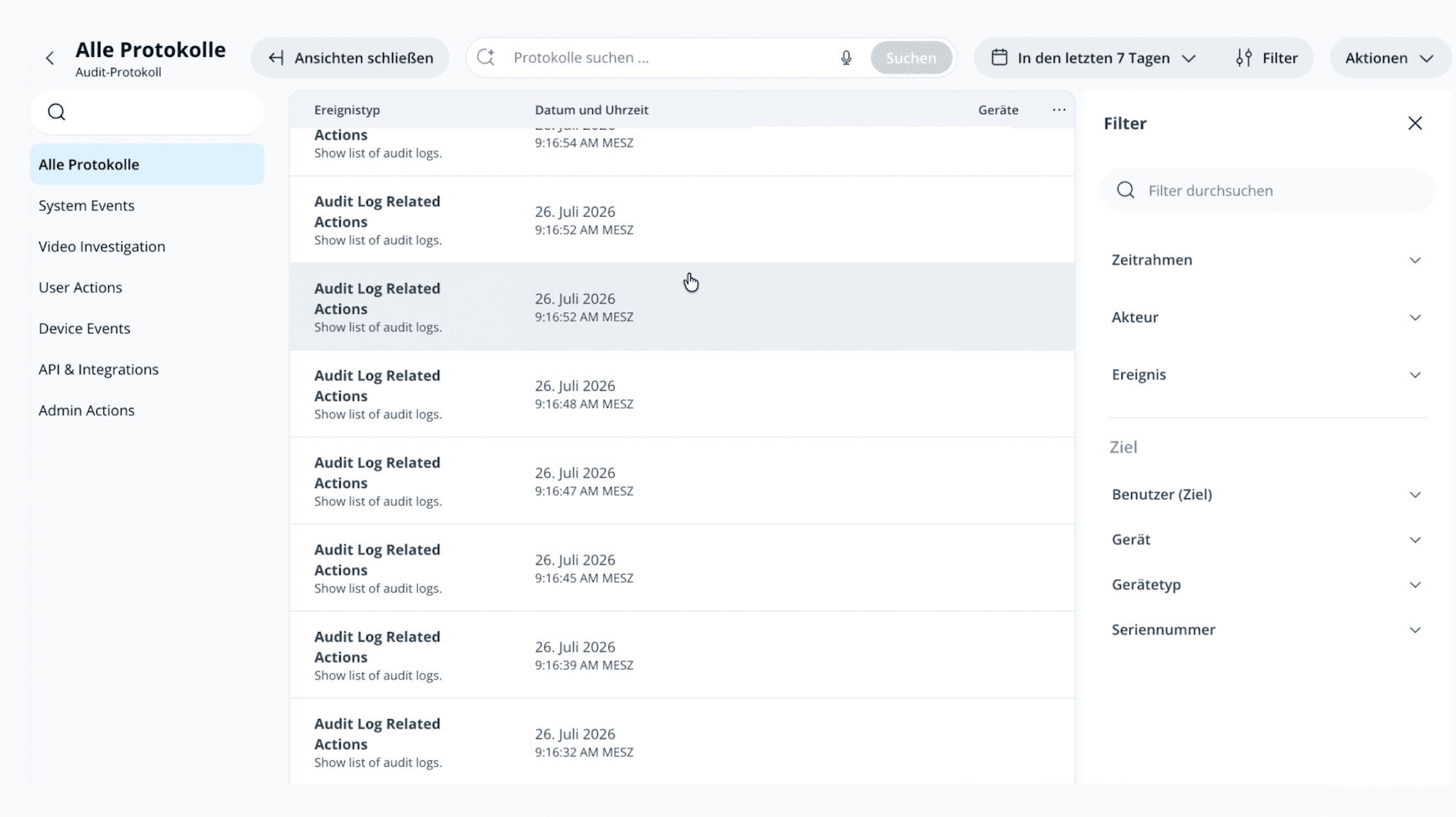 Audit logs