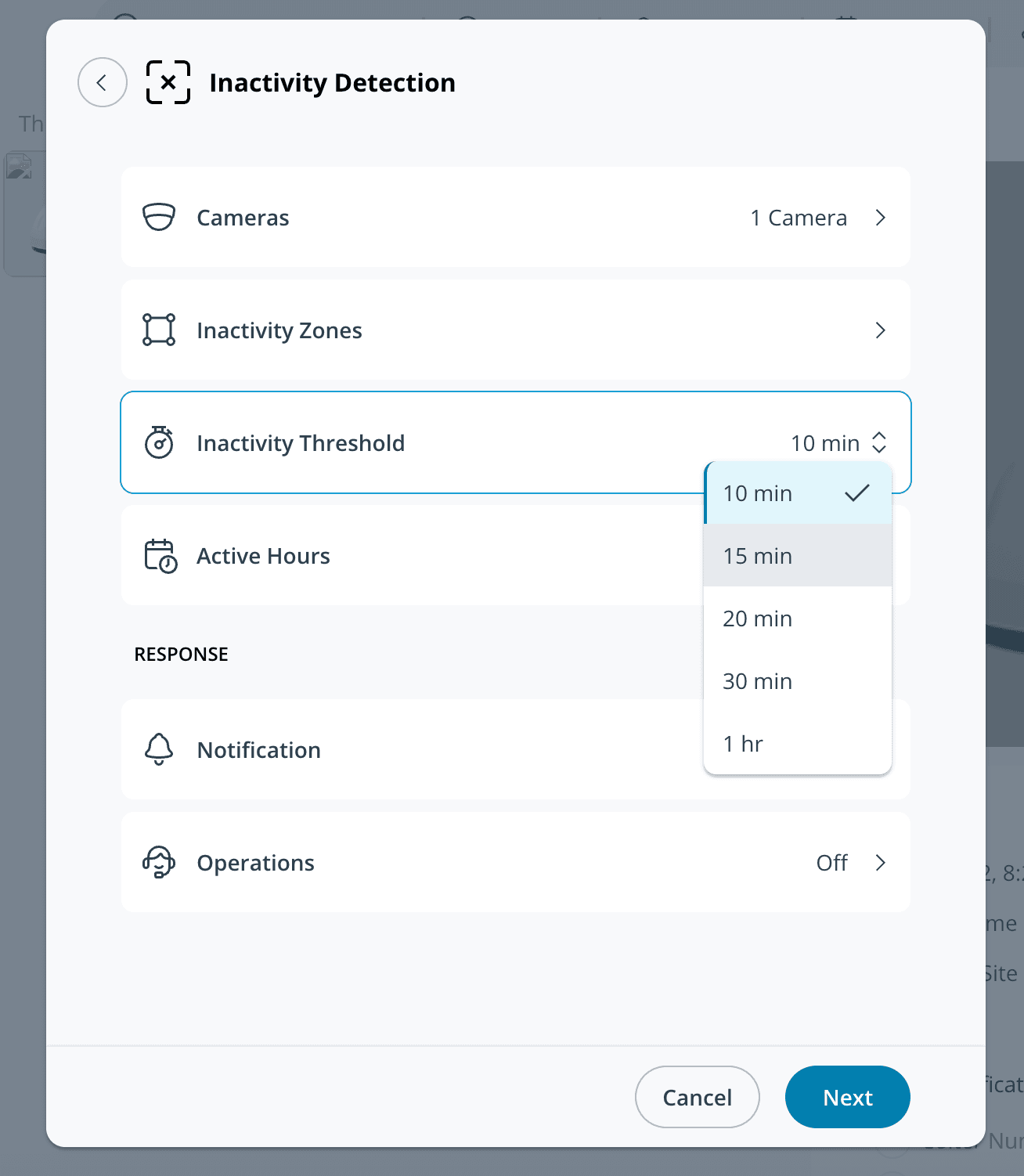 Inactivity detection