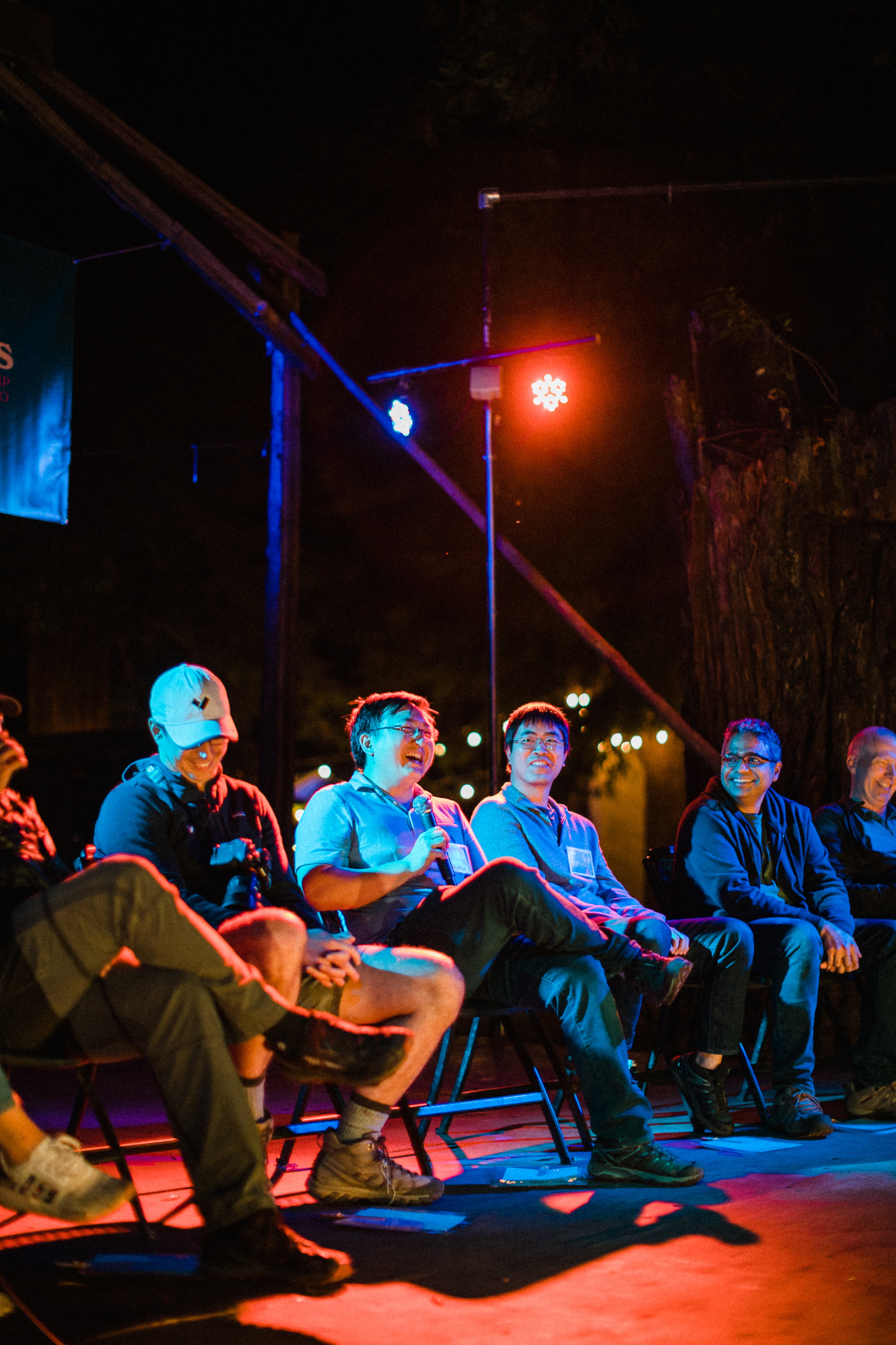 Co-founder James Ren working the mic at our fireside chat.